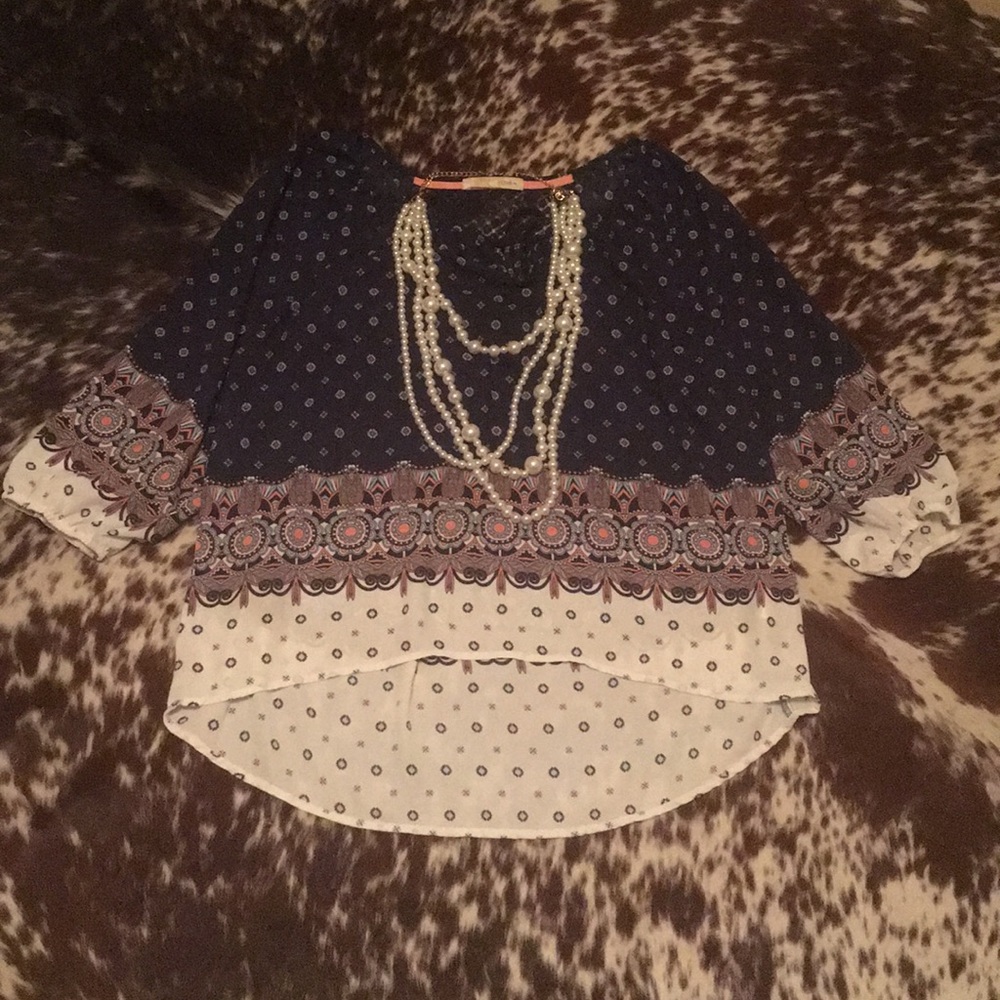Rewind Multi-Patterned Blouse Size XL